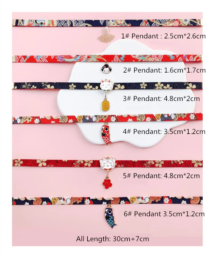 Классический японский стиль лента веревка кукла чокер милый романтический для