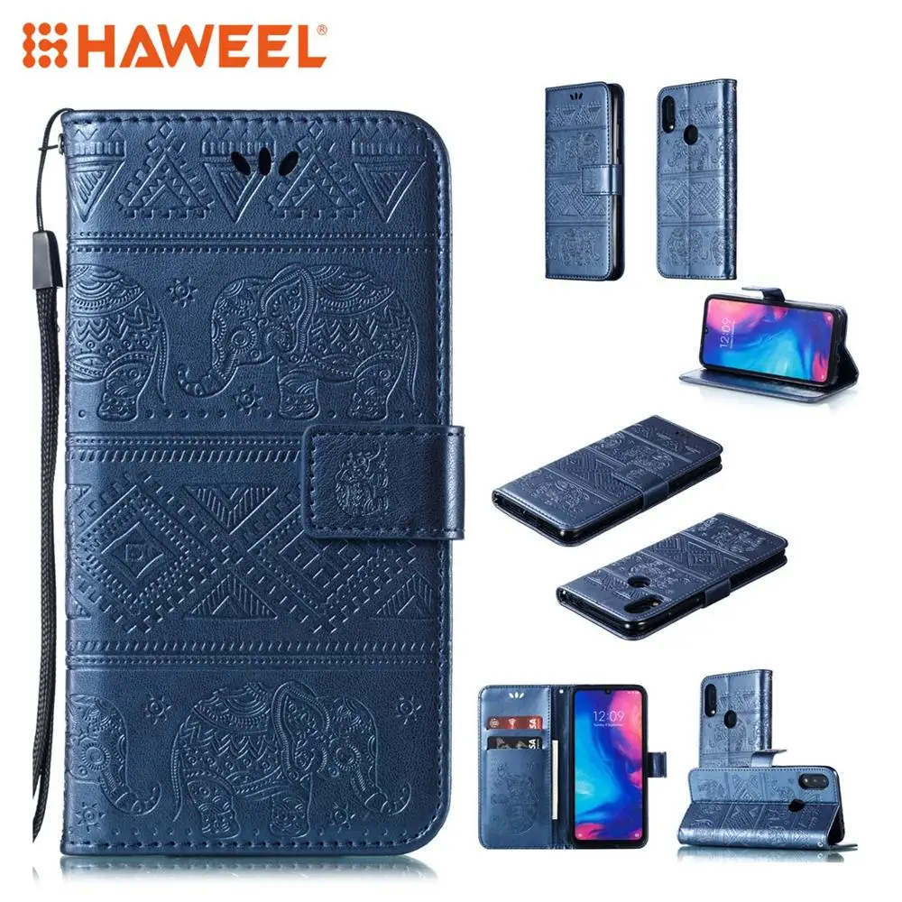 HAWEEL слон тиснение горизонтальный Флип кожаный чехол с держателем и слотами для