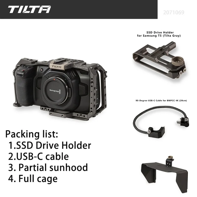 Клетка для камеры Tilta BMPCC 6K 4K клетка полной с частичным солнцезащитным покрытием