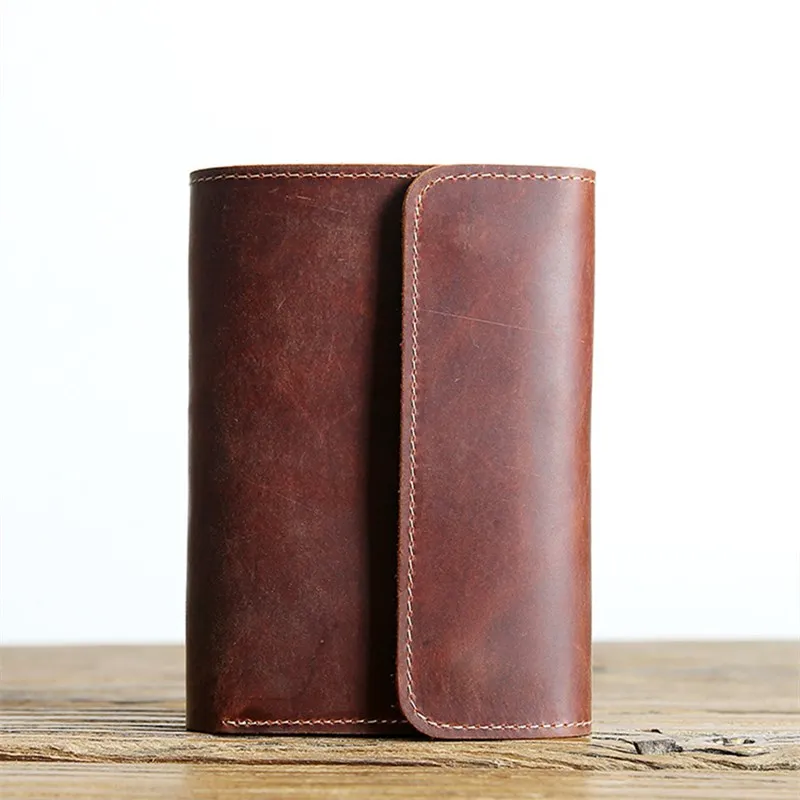 Кошелек LEACOOL из натуральной кожи для мужчин и женщин винтажный короткий