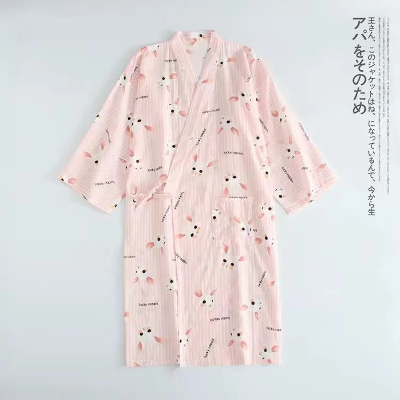 100% Cotton Kimono Night Gowns Women's Sleepwear Sexy Flower Belt Full Sleeve Robe Sweet Female Homewear Set Big Size