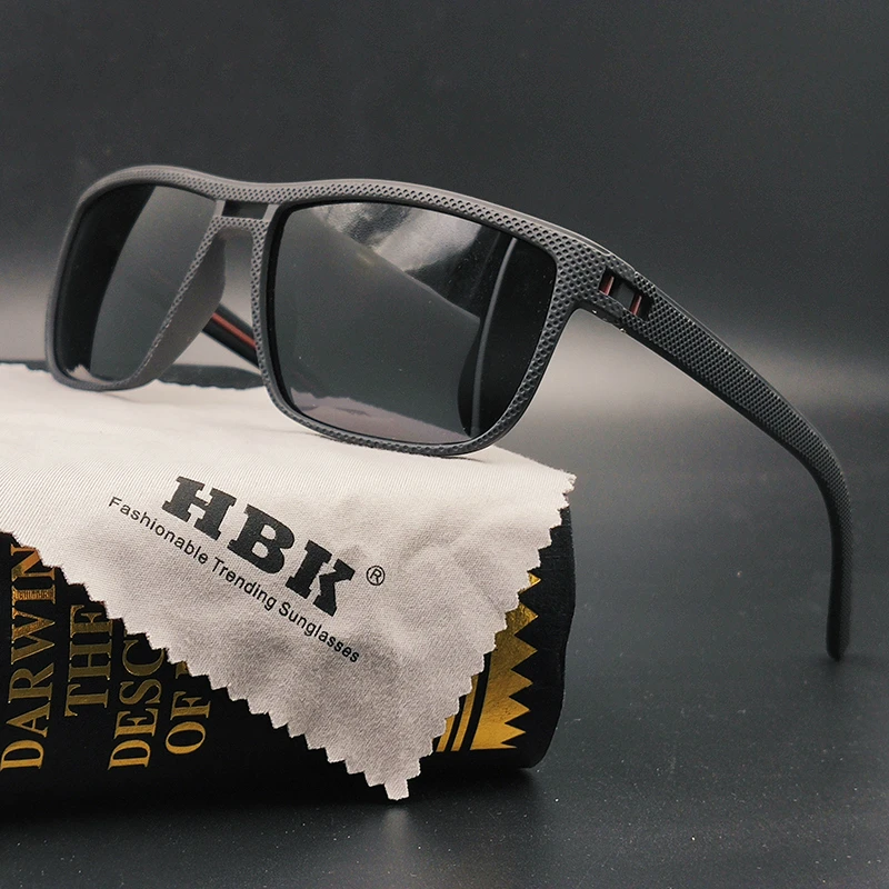HBK новинка модные мужские поляризованные солнцезащитные очки квадратные