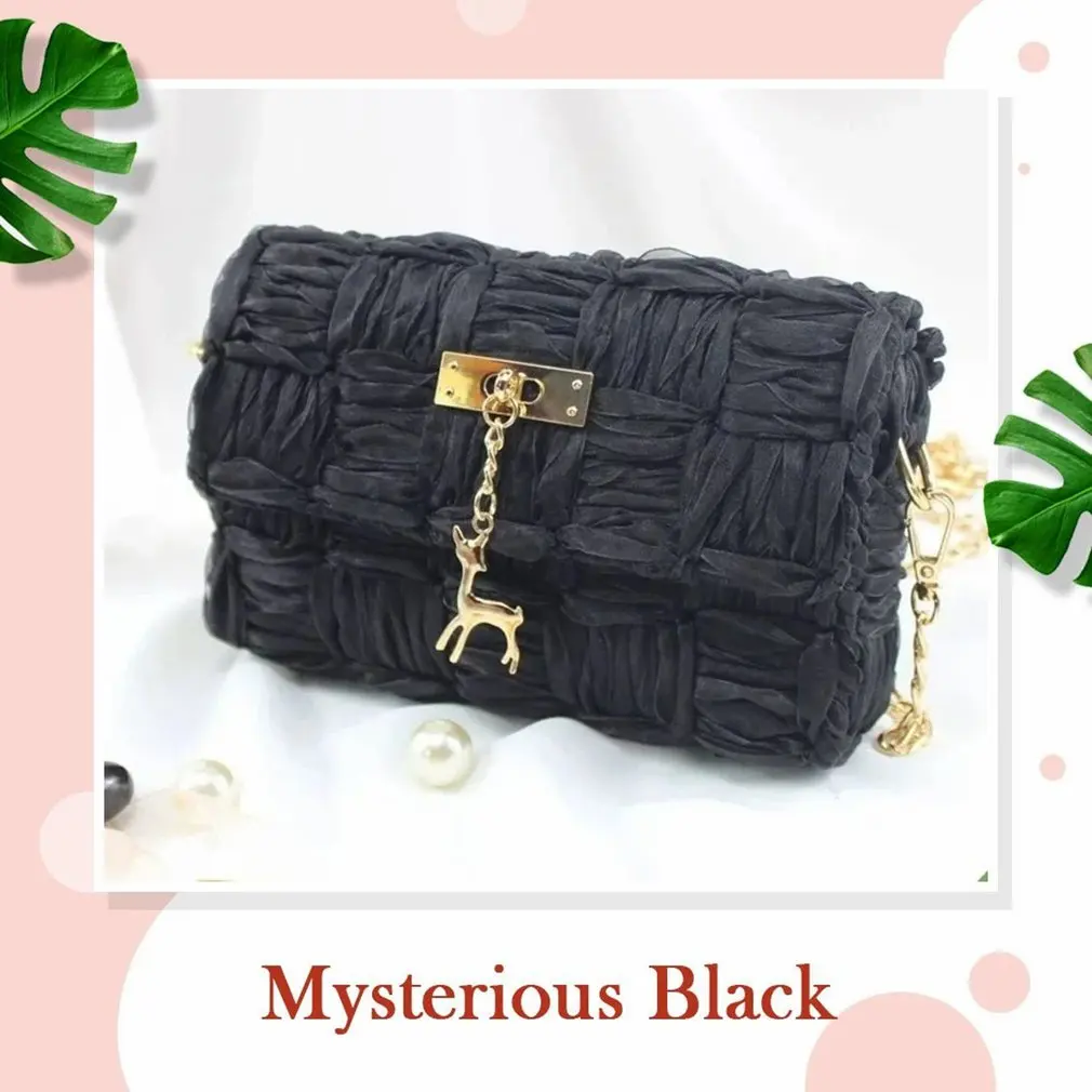 

DIY Handmade Chain Single Shoulder Diagonal Bag Tool Material Mesh Gauze Woven Bag DIY Handmade Accessories