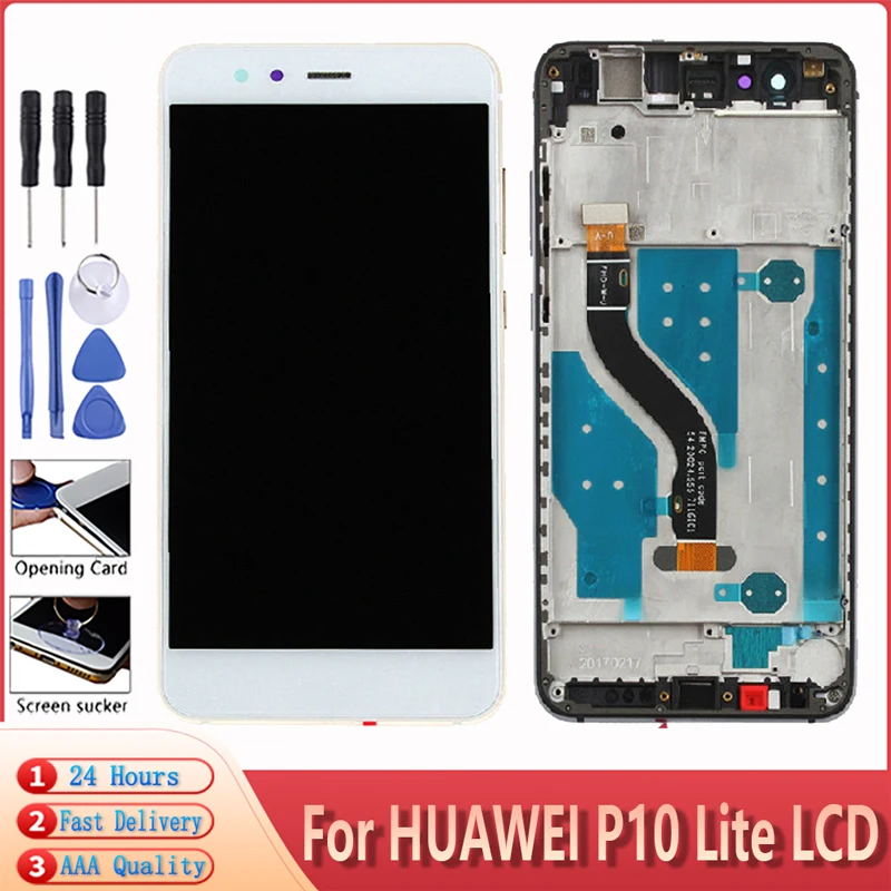 ЖК-дисплей для HUAWEI P10 Lite сенсорный экран качество AAA дигитайзер в сборе бесплатные