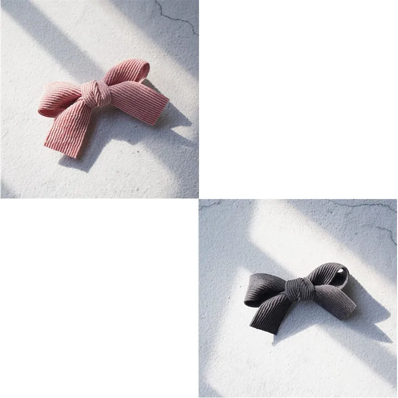 pink-grey 2-5 шт., новые бархатные заколки для волос с бантом, милые модные заколки для волос для девочек, женские корейские аксессуары для волос, заколки для волос, детская одежда для головы - Цвет: pink-grey