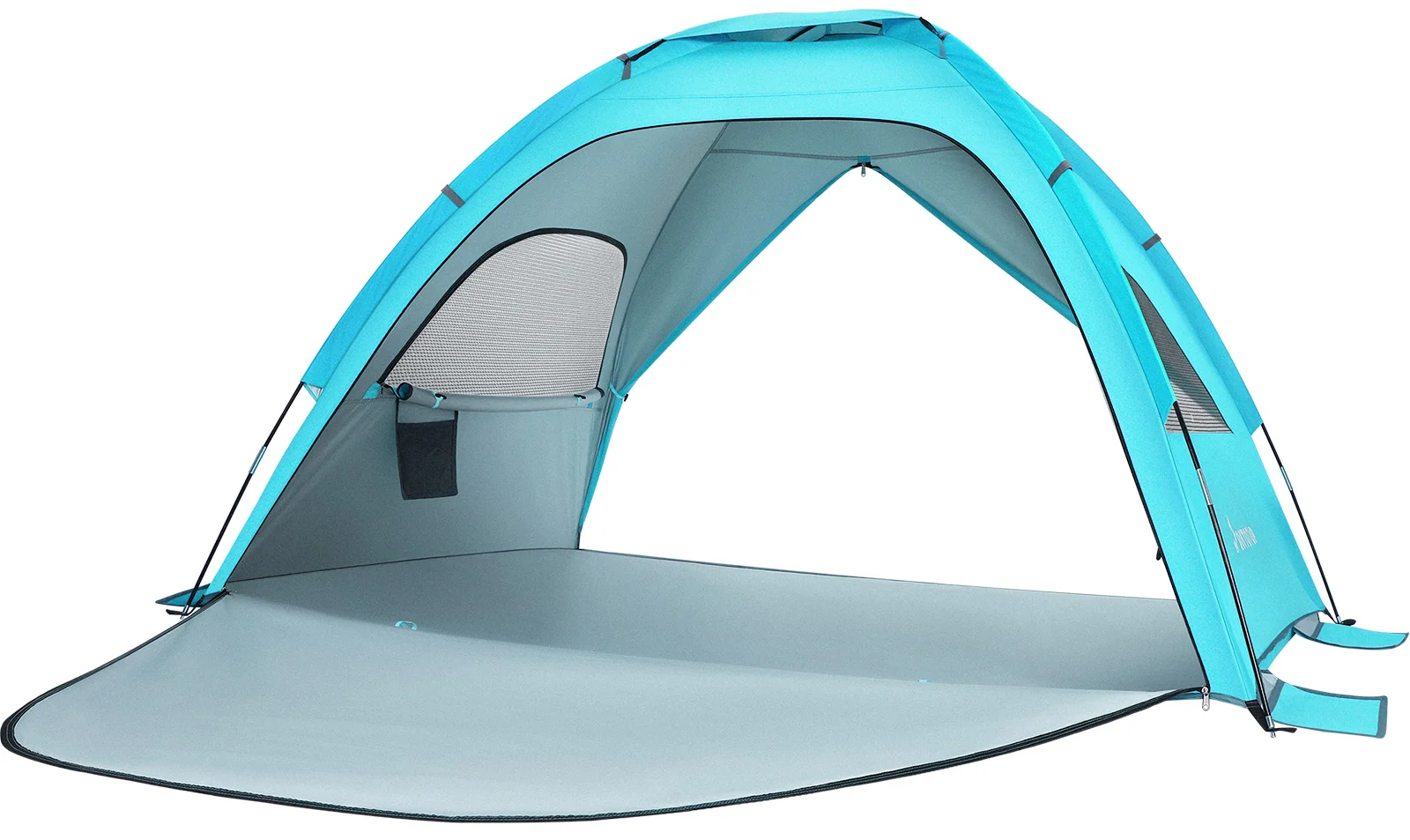 

MOVTOTOP 2198C Double-door Large Folding Beach Tent Portable Family Tent Sun Shelter for Hiking Camping Vacation (Light Blue)