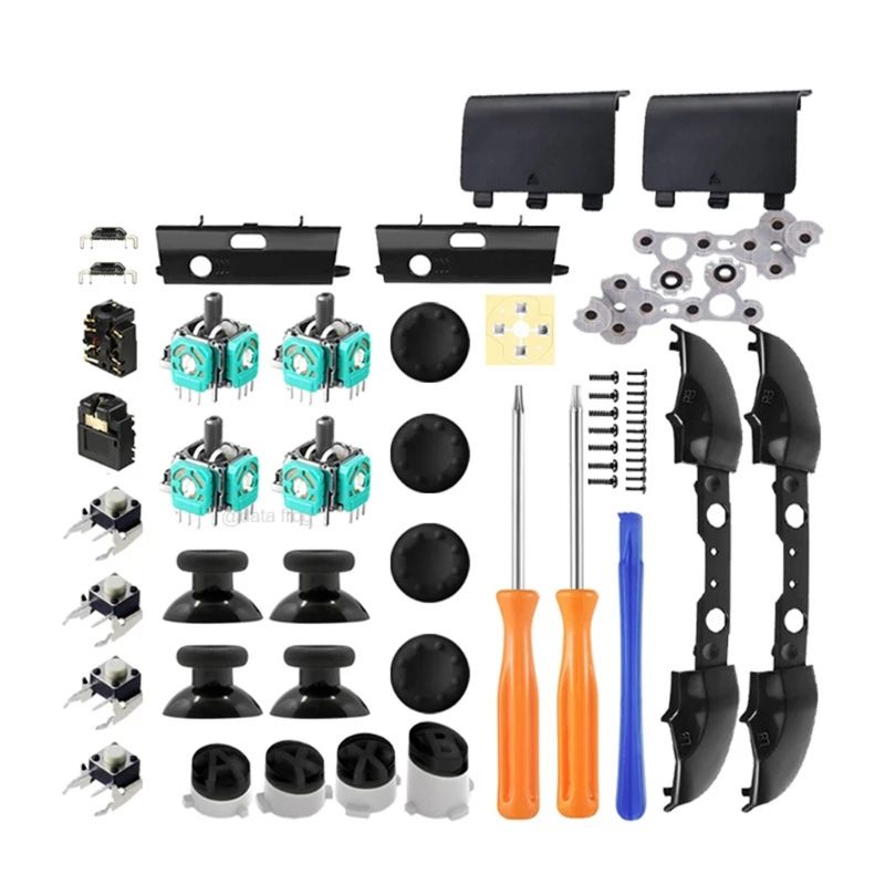 

Y4QF RB LB Bumper Trigger Button with Screwdriver Tool Kit Replacement 3D Analog Stick Accessory Compatible with XB One Slim