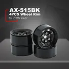 Металлический колесный обод AX515BK, 4 шт., ступица колеса, 1,55 дюйма, автомобиль на радиоуправлении, алюминиевый сплав, черный колесный обод для 110 машинок на гусеничном ходу на радиоуправлении