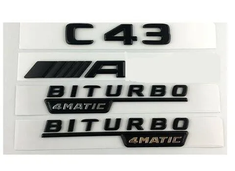 Черный C43 Для AMG BITURBO 4matic заднее крыло багажника для Mercedes|Эмблемы| |