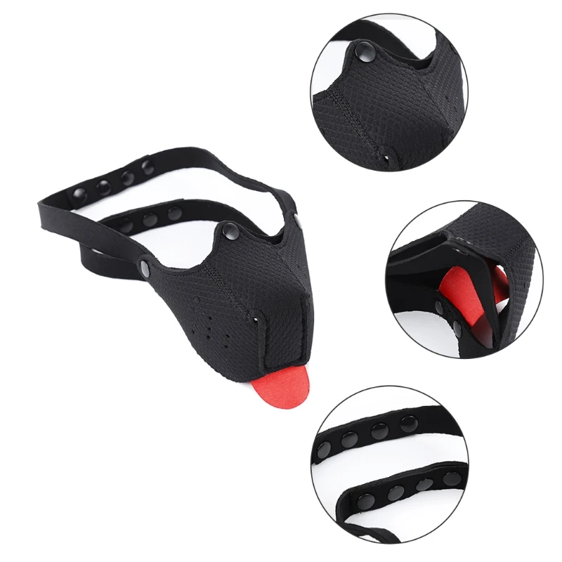 Маска-капот для щенка игры в собачьей тематике бондаж на половину лица