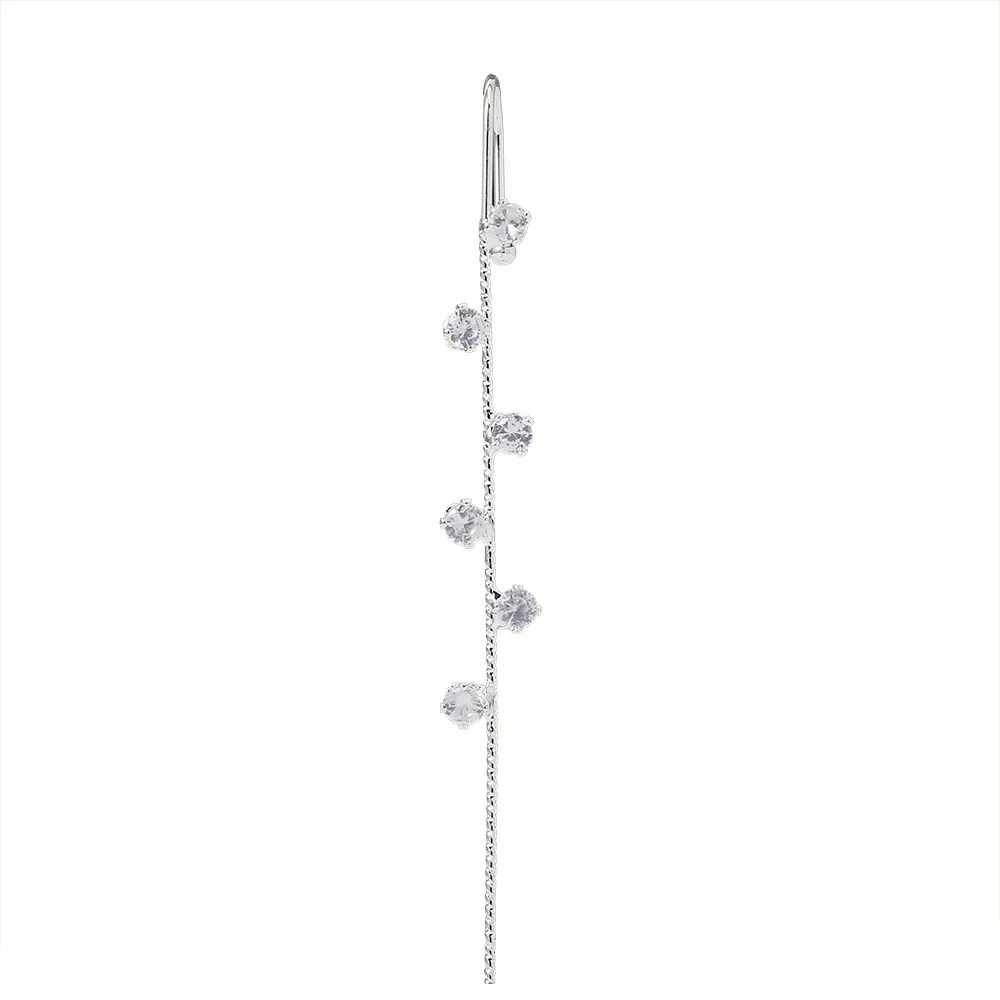 

2021 new inlaid diamond earrings, piercing ear needles, female surround auricle-style slash earrings, female jewelry gifts