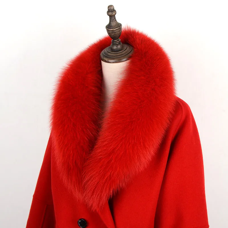 Роскошный воротник из лисьего меха для мужчин и женщин зимний женский