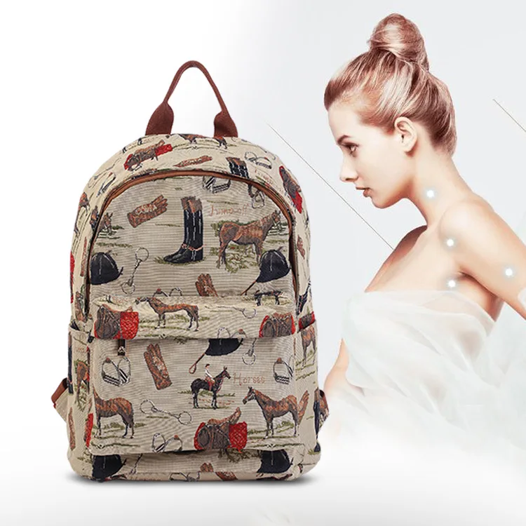 Фото Женский Жаккардовый рюкзак роскошная модная сумка на спину с принтом для женщин