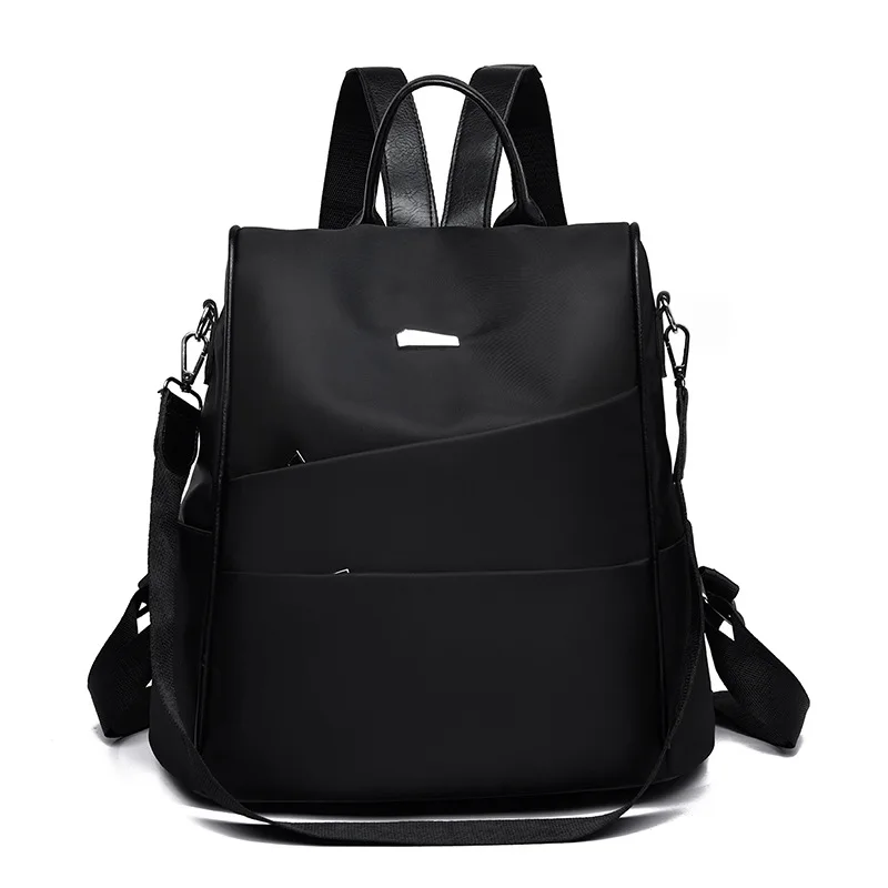 

2020 New Oxford Cloth Backpack Female Water Repellent Soft Surface Solid Color Girl Backpack Leisure Travel Student School Bag
