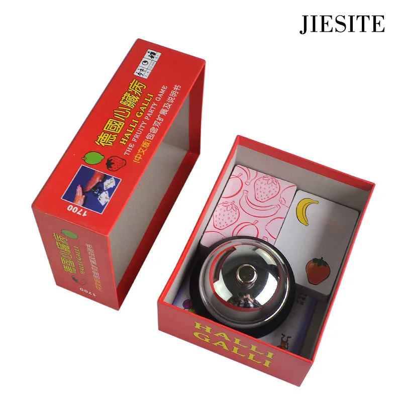 JIESITE Halli Galli карточная настольная игра Fruity Extreme версия с металлическим колокольчиком настольная игра для семейных вечерние игр в помещении