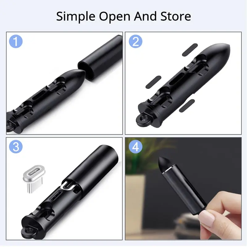 Suntaiho Магнитный штекер для кабеля iPhone Type C Micro USB портативная коробка хранения