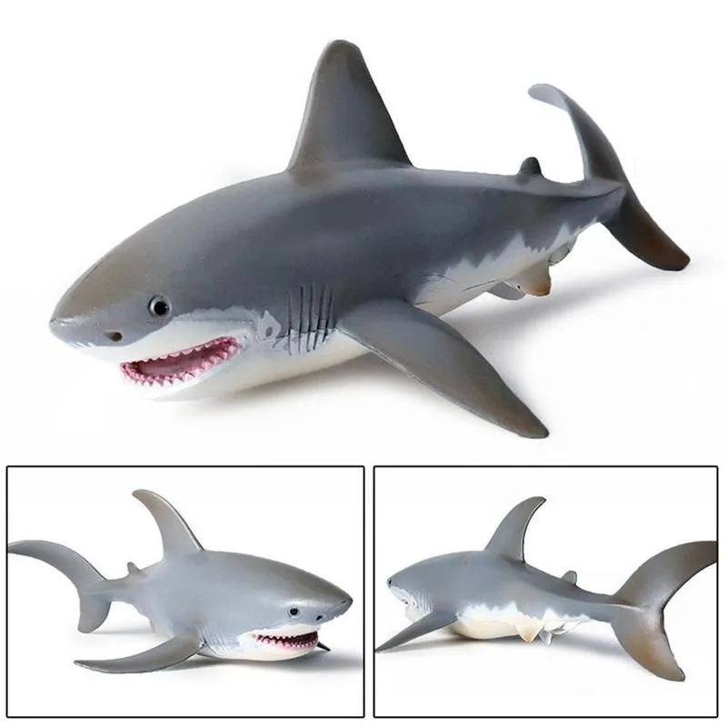 

Cute Simulation White Shark Model Toy Large Size Shark Action Simulation Model Collection Decoration Model Shark Figures To W2P2