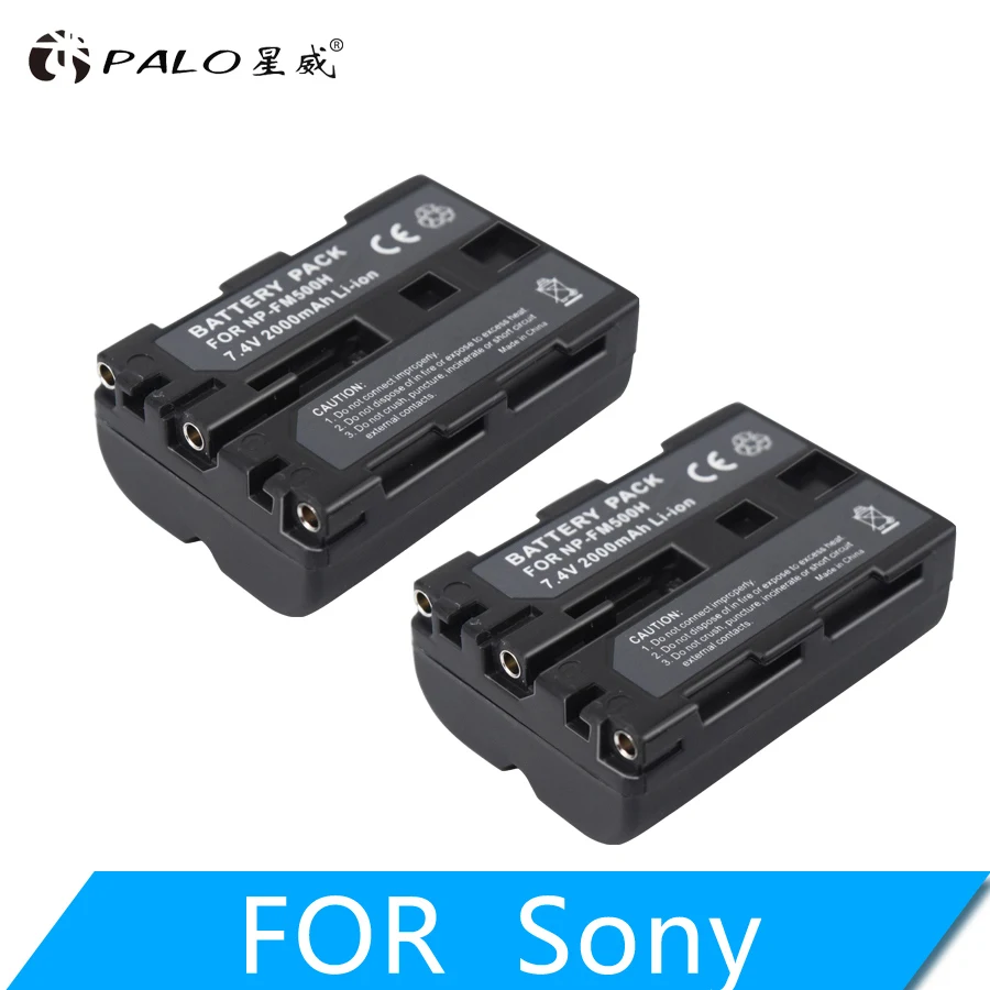 2 battery Palo NP-FM500H Замена Камера Батарея+ NP FM500H Батарея Зарядное устройство для sony Альфа A57 A65 A77 A99 A100 A200 A300 A500 A900 A700 - Цвет: 2 battery