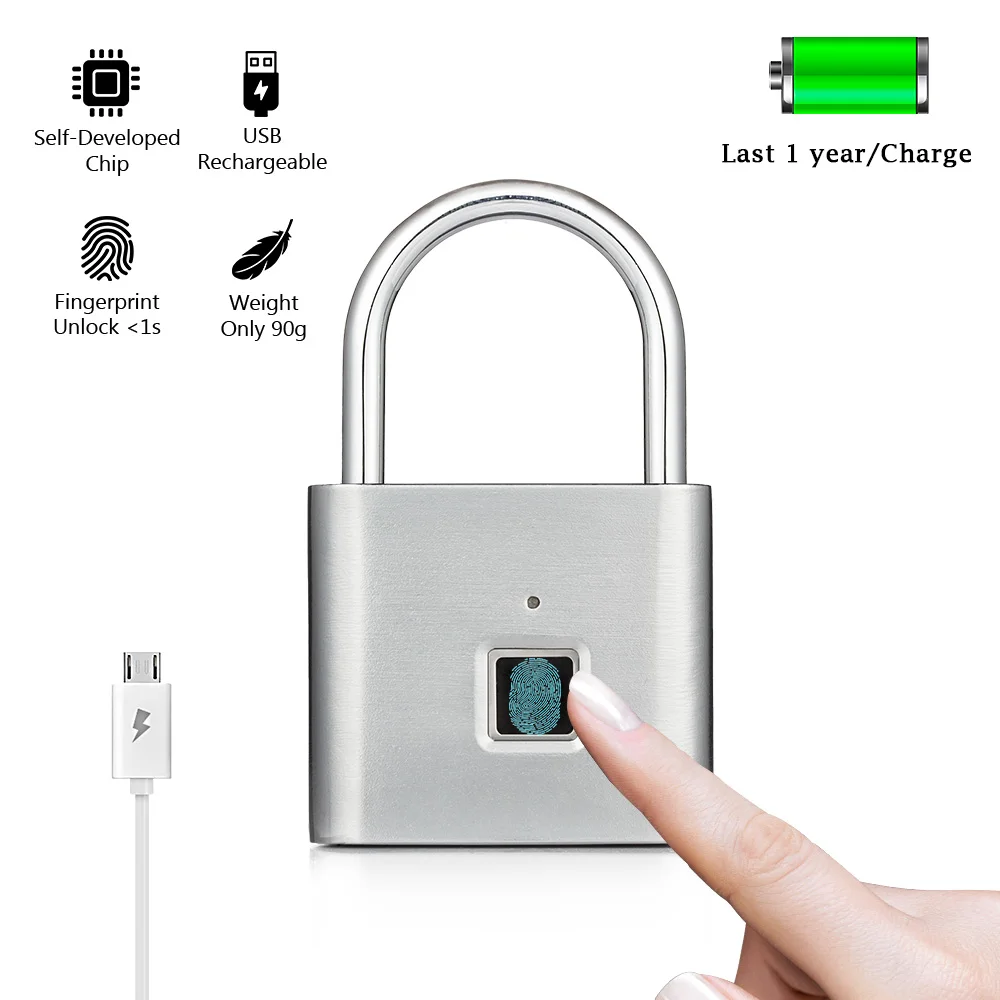 Умный USB Перезаряжаемый дверной замок без ключа, замок с отпечатком пальца, умный золотой замок безопасности, замок с отпечатком пальца для ящика шкафа