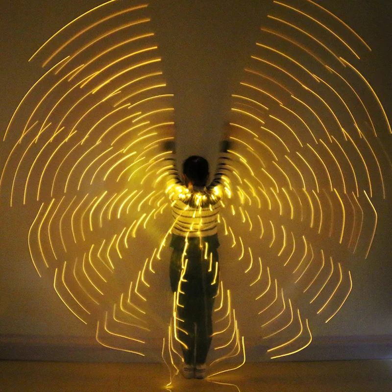 Популярные женские танец живота светодиодный крылья красочные костюмы для