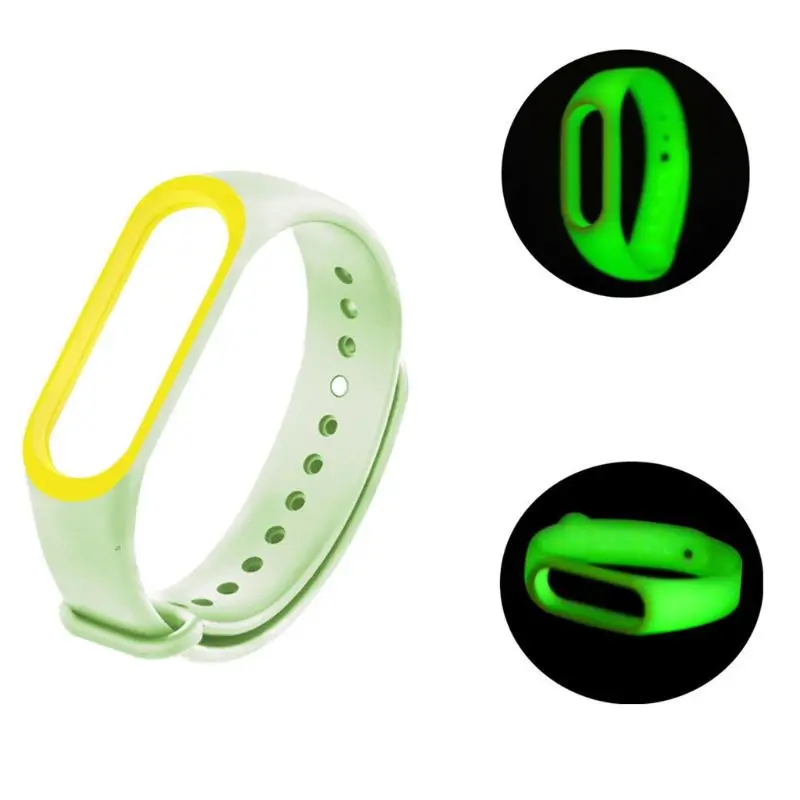 

2021 New Luminous Glowing Silicone TPU Wrist strap for Xiao mi Mi Band 3 4 5 Smart Watch
