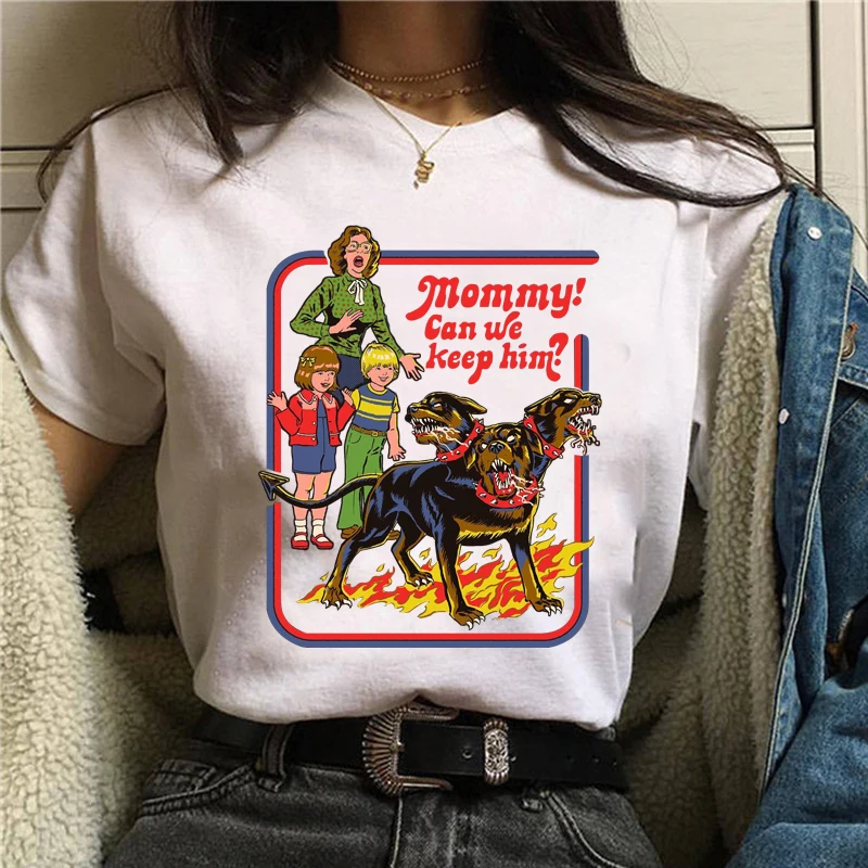 

Satan Horror Harajuku T Shirt Women Fashion T-shirt Summer Short Sleeved Tshirt Demon Printed 2021 Casual O-Neck Top Tees Female