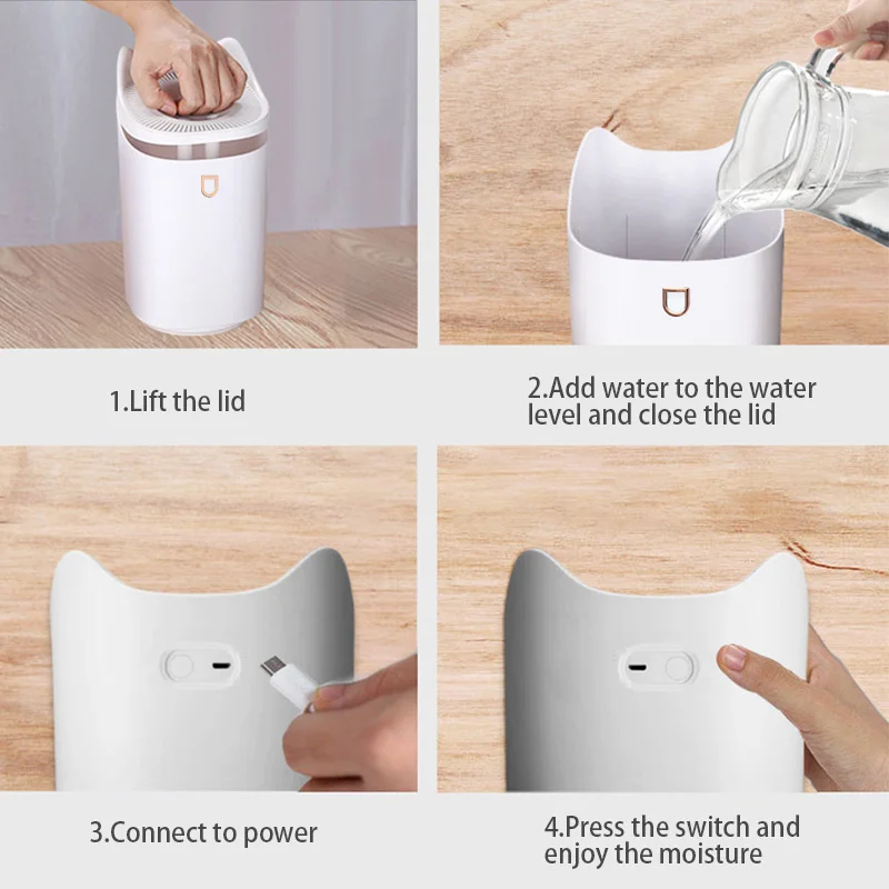 

KBAYBO 3.3L Air Humidifier ultrasonic Aroma oil diffuser strong mist maker essential oil diffuser aromatherapy home LED lights