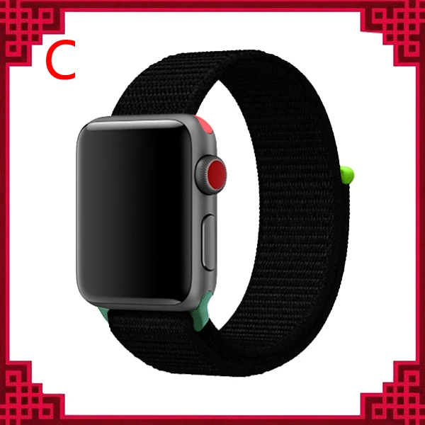 C Ремешок для apple watch band 44 мм correa apple watch 5 4 band 3 2 iwatch band 42 мм 38 мм 40 мм спортивный нейлоновый браслет - Цвет ремешка: C