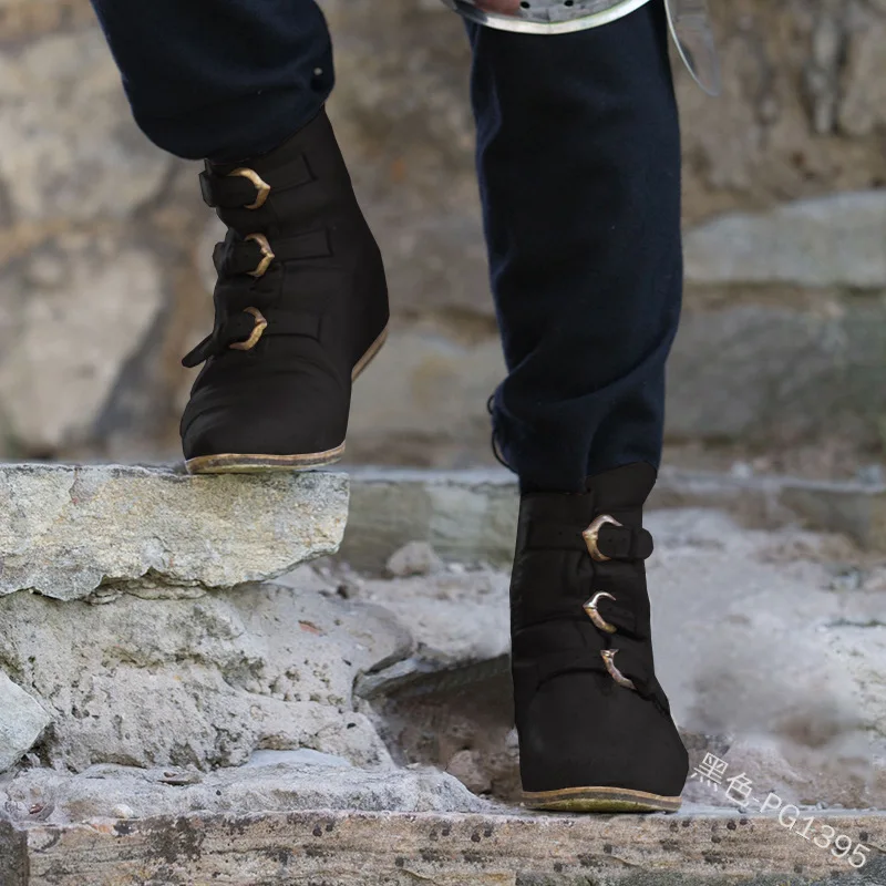 Женские и мужские кожаные ботинки в средневековом стиле ботильоны для среднего