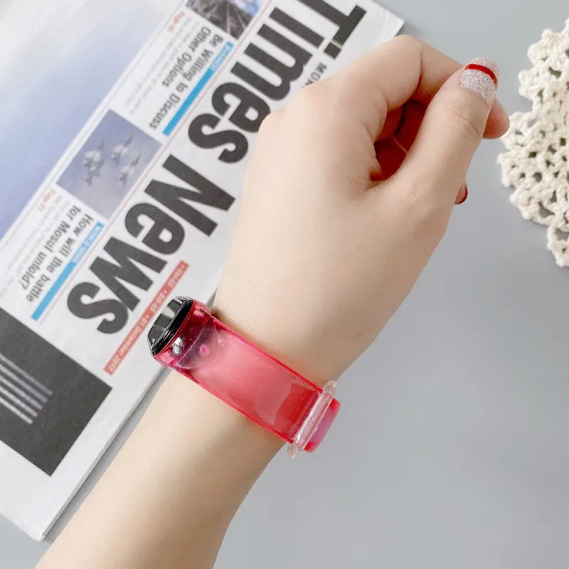 1Pc Fashion Transparent Strap Replacement Bracelet For Xiaomi Mi band 5 Portable Durable Colorful Band | Электроника
