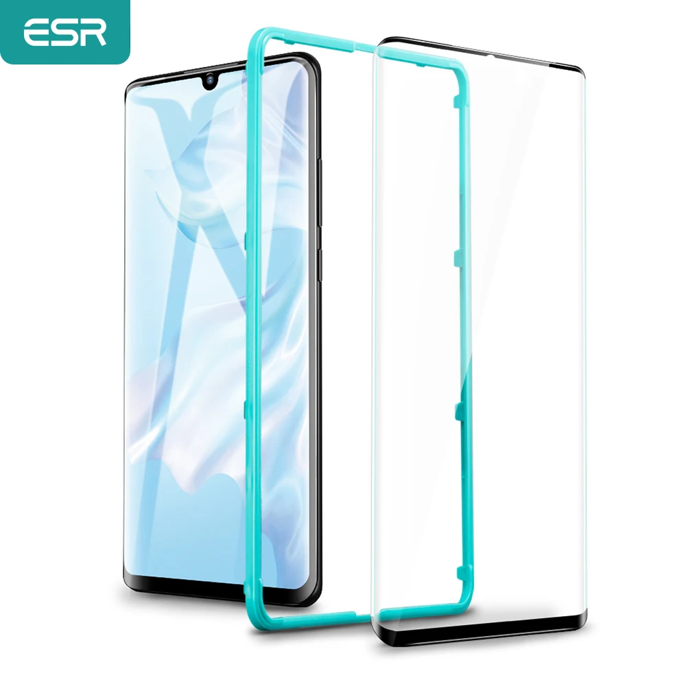 

2pcs/lot ESR Screen Protector for Huawei P30 P30 Pro Tempered Glass 3X Stronger 9H 3D Curved Full Coverage Protective Film Glass