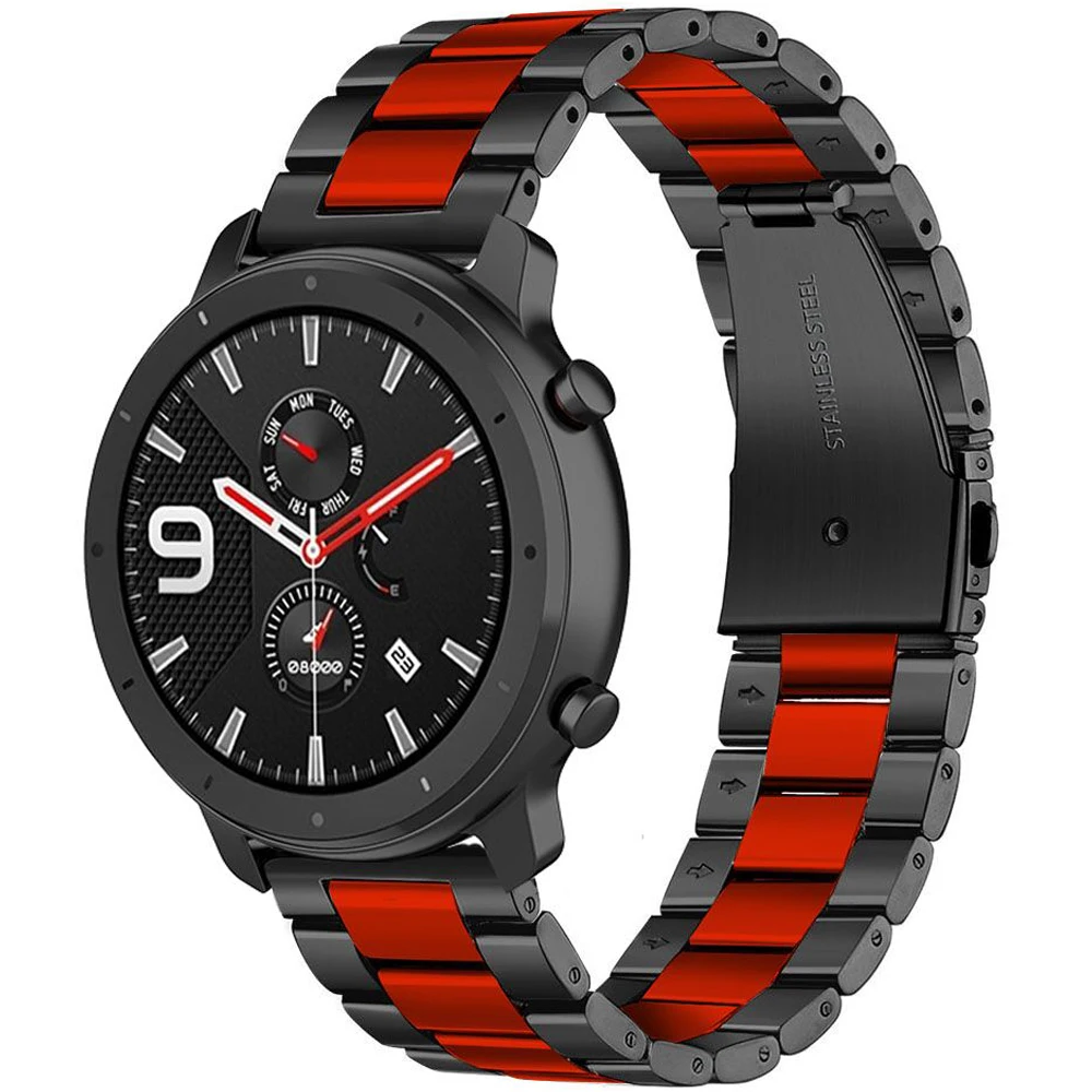 Ремешок из нержавеющей стали для Xiaomi Huami Amazfit Stratos 3 2/2S браслет смарт часов Pace GTR 47