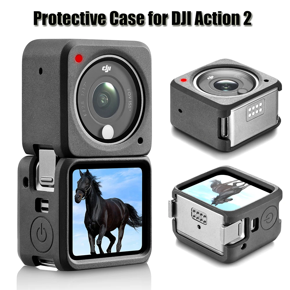 

Чехол с защитой от падения для DJI Action 2, двойной экран, Раздельный защитный чехол для DJI Action 2, аксессуары для камеры