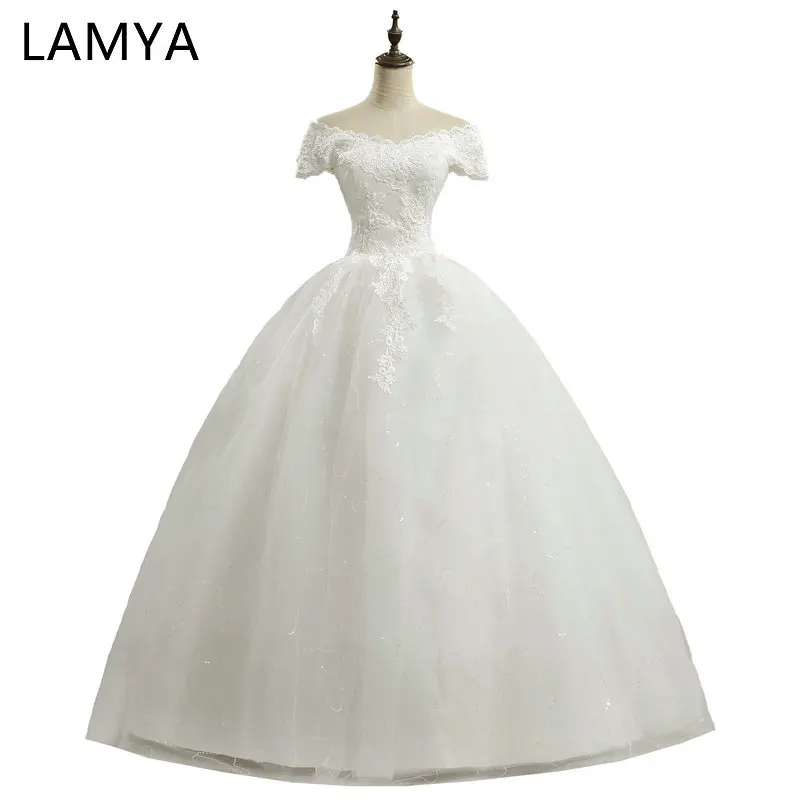 Женское свадебное платье с V-образным вырезом кружевное невесты в винтажном