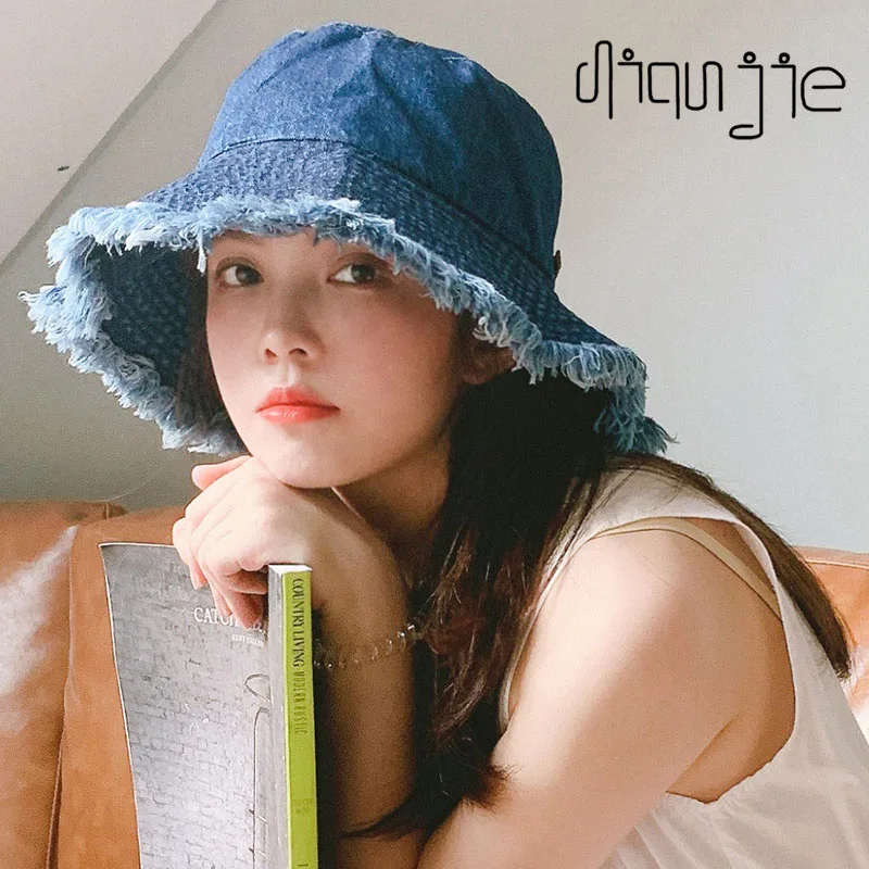

2021 spring Women's bucket cowboy hat Unisex Bob Caps Hip Hop Gorros Men's panama Summer Hat Beach Sun Fishing boonie Soft cap