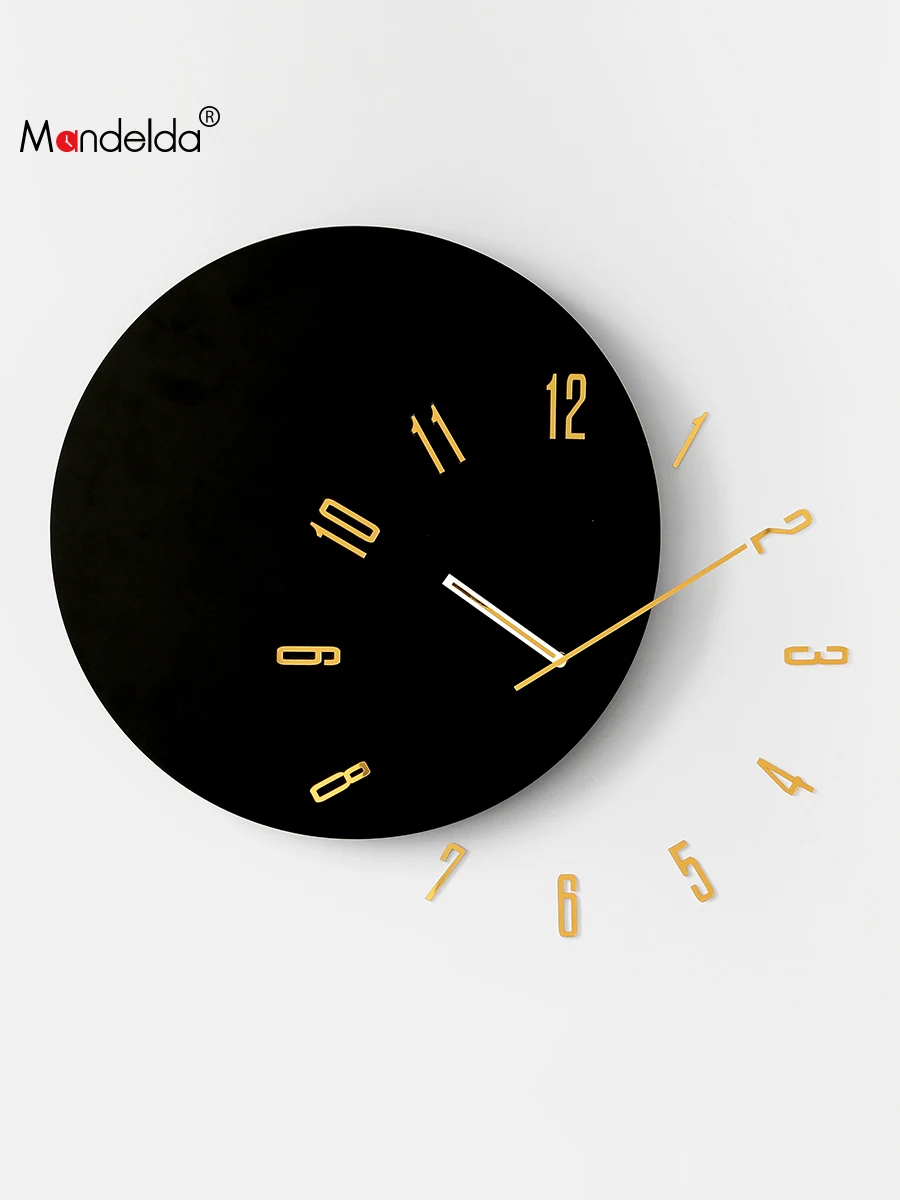 

Simple Creative Wall Clock Silent Modern Round Luxury Clock Mechanism Living Room Nordic Design Reloj De Pared Home Decor BW50WC