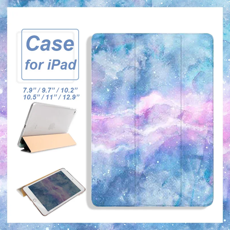 

Marble Case for iPad Air 2 3 4 10.2 2019 Pro 11 2020 12.9 10.5 9.7 2018 Smart Cover Case for iPad 6th 7th 8th generation Mini 5