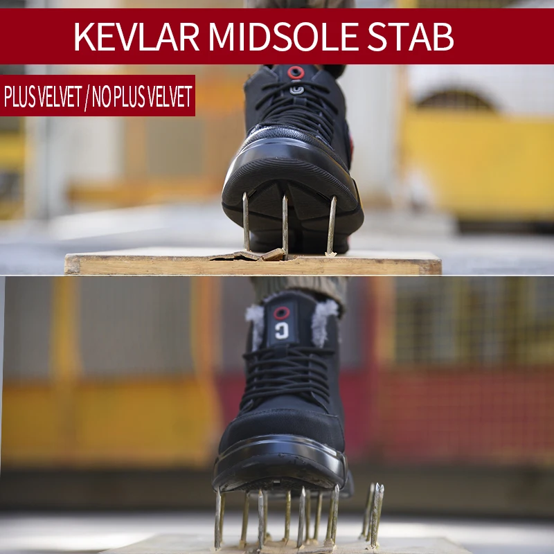 Зимняя Рабочая защитная обувь со стальным носком кевларовые противоскользящие