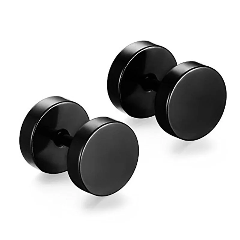 

2021 New Fashion Personality Trend Jewelry Hypoallergenic Titanium Steel Earrings Punk Rock Earrings Men Women Barbell Earrings