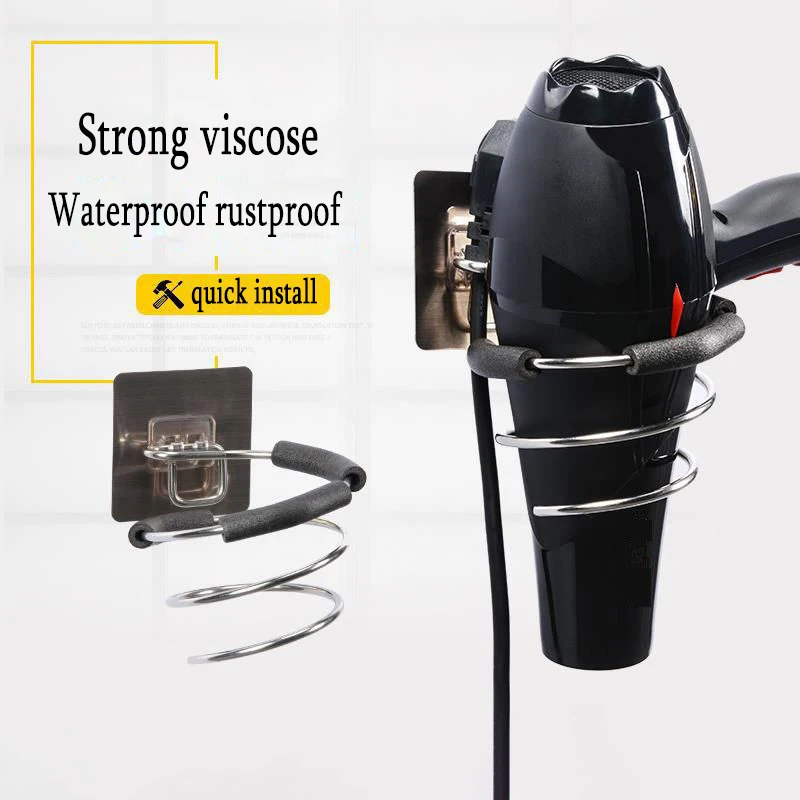 

Hair Dryer Bracket Stainless Steel Hair Dryer Rack Free Punch Wall Hanging Household Bathroom Hook Hair Dryer Rack
