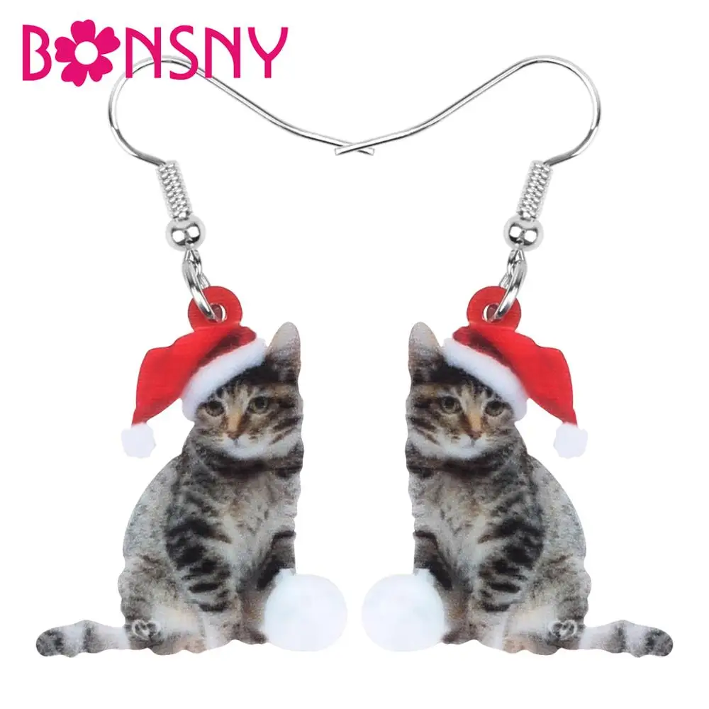 Bonsny Акриловая Рождественская шляпа короткие волосы кошка котенок животные