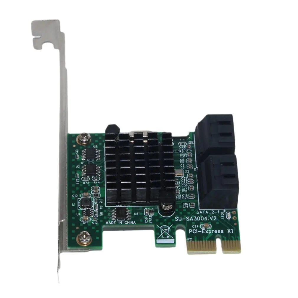 Карта Riser 4 порта 6G Pci E к Sata3.0 карта Sata 3 0 Майнер Ssd адаптер Ipfs с большим радиатором