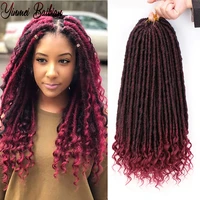 yinmei baibian 16 20 inch goddness faux locs crochet hair soft end natural synthetic braids brown extension for women locks