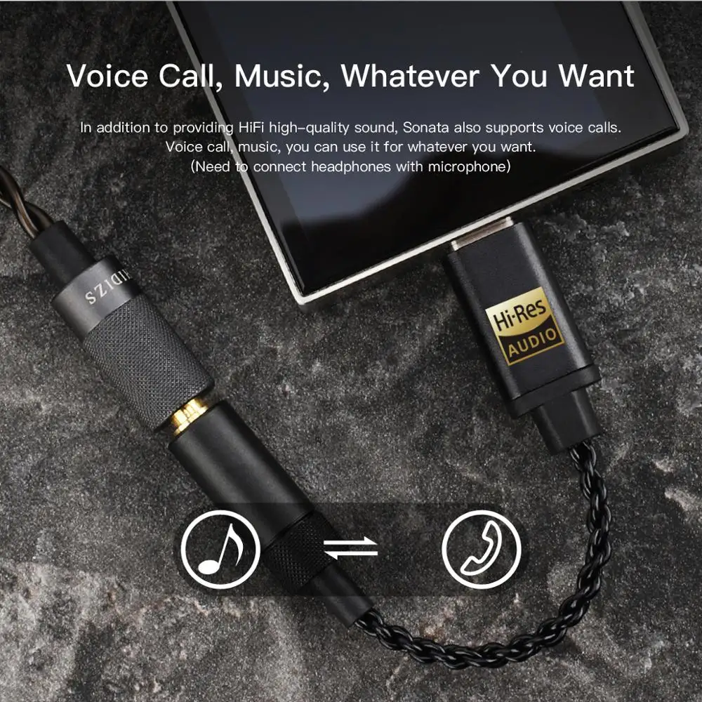Hidizs Sonata II HD Hi Res USB DAC Type C до 3 5 мм усилитель для наушников адаптер телефона Android/PC