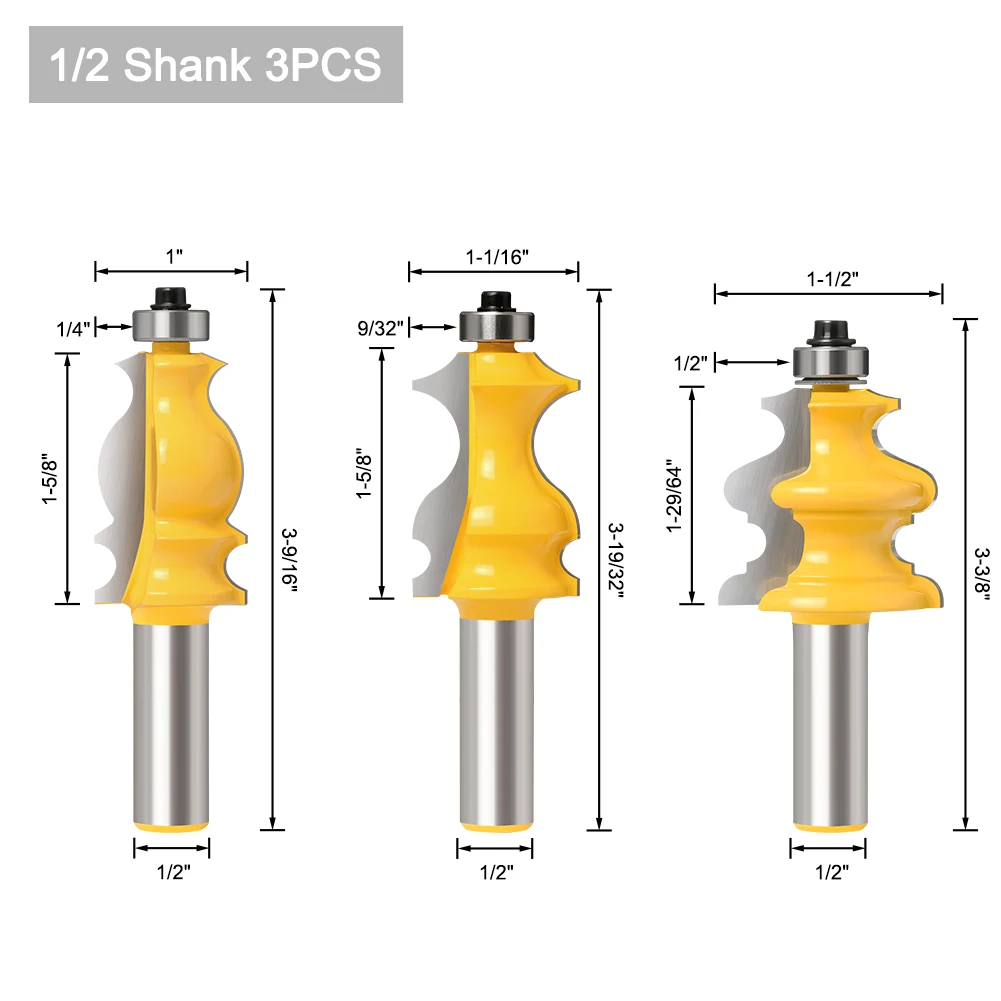 1 шт. фреза по дереву 12 мм хвостовик 1/2 дюйма |