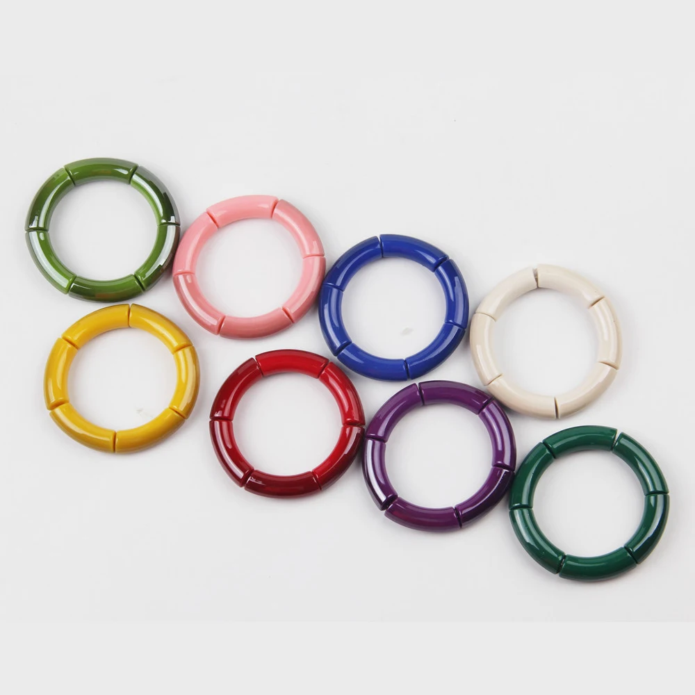 Модная эластичная акриловые браслеты для женщин и девочек простой Стиль