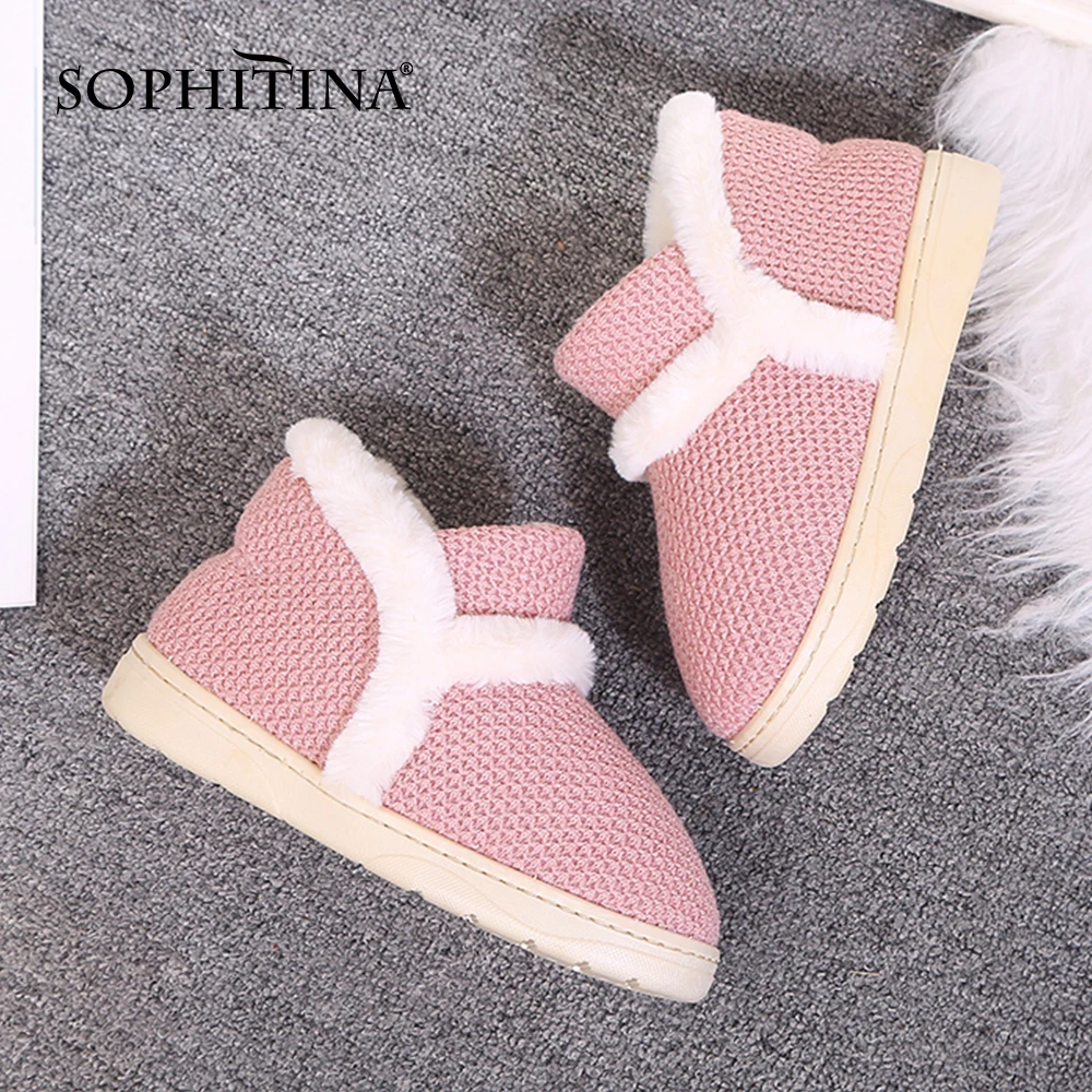 SOPHITINA модные домашние женские туфли удобные теплая обувь на плоской подошве