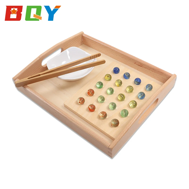 BQY малыши Монтессори яйцо клип Marbles игры материалы деревянные игрушки ежедневный