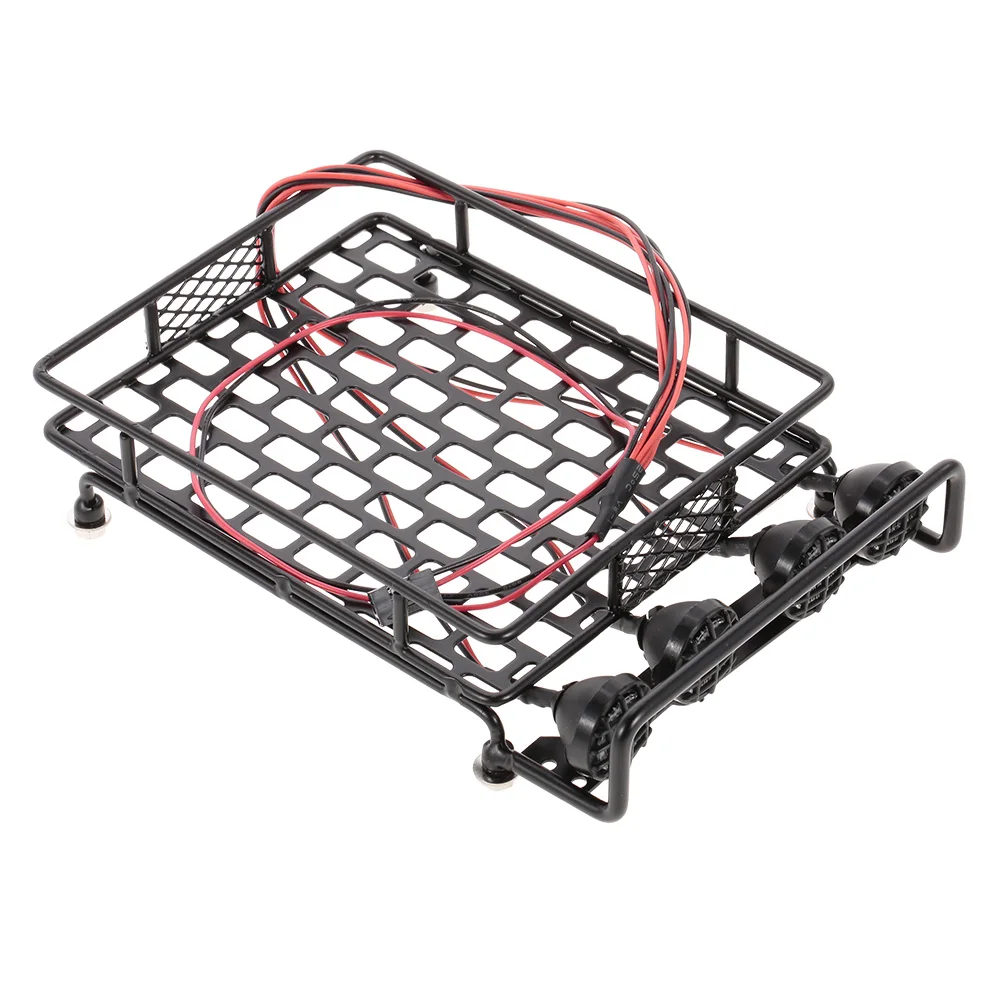 Metal Car Roof Carrier Rack with 4 LED Light Lamp Flashing Model for SCX10 90046 Traxxas RC4WD D90 CC01 RC Crawler | Игрушки и хобби