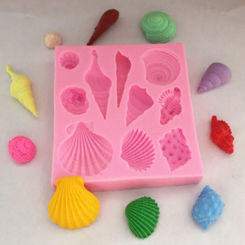 1 шт. 10 отверстий милая романтическая Морская раковина силиконовая форма для мыла